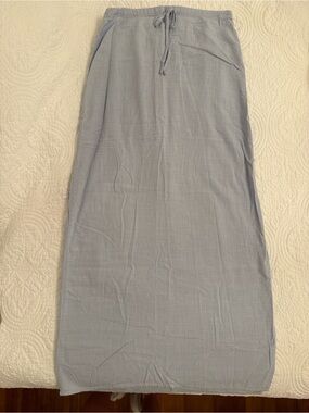 Light Blue Linen Maxi Skirt